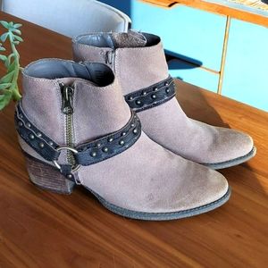Crown Vintage Suede Western Ankle Boots